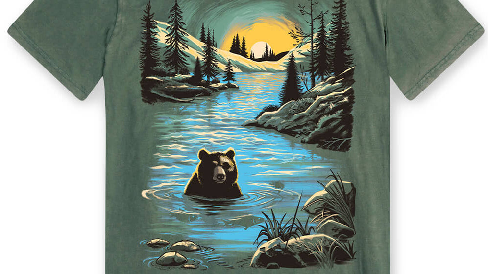 INTO THE AM Wild Current vintage graphic tee for men in Vintage Royal Pine