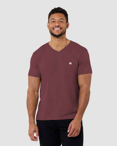 V-Neck Tee - Branded-Maroon-Regular-Front--Nico---L