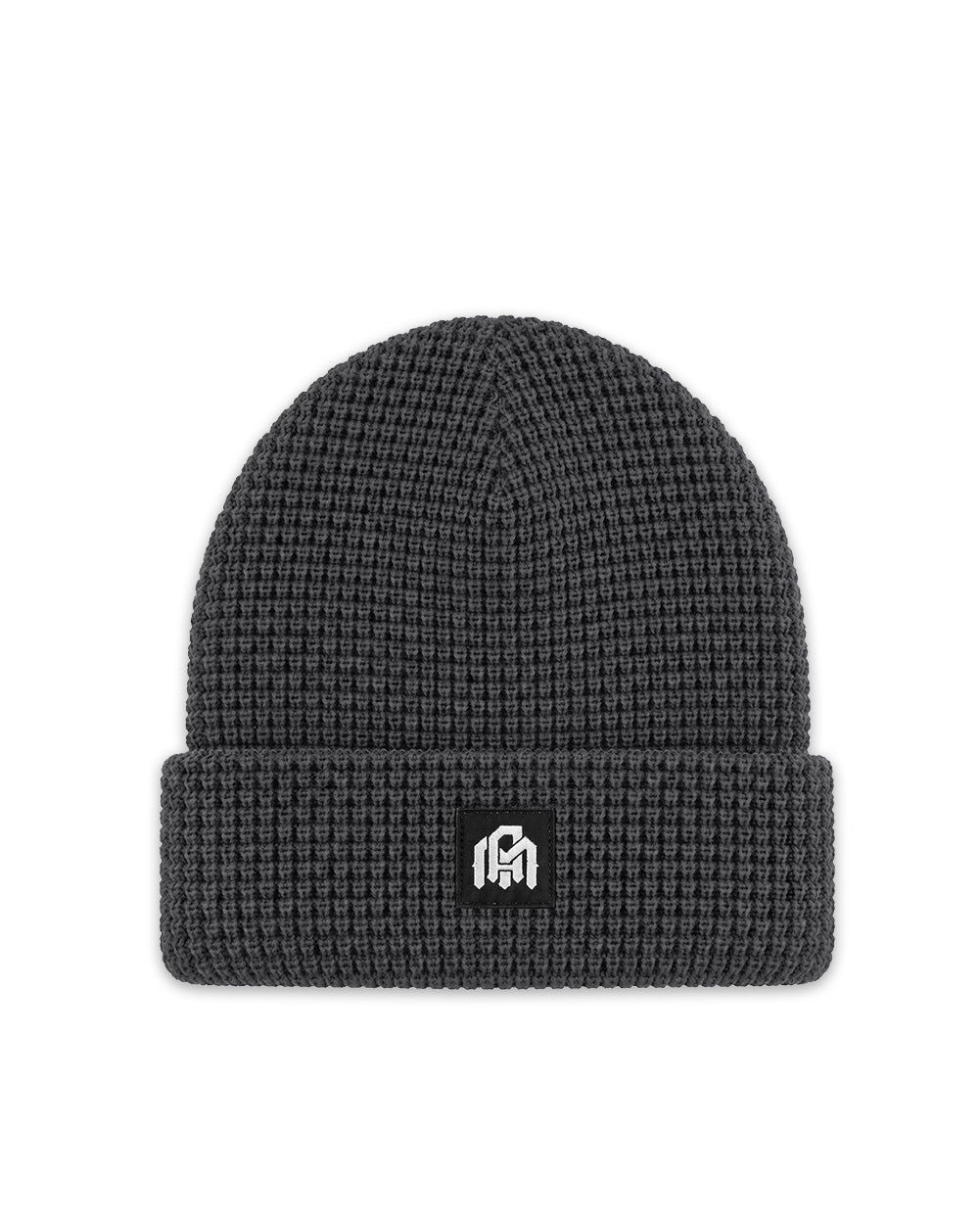 Waffle Knit Beanie-Charcoal-Regular-Mock