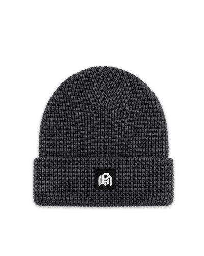 Waffle Knit Beanie-Charcoal-Regular-Mock