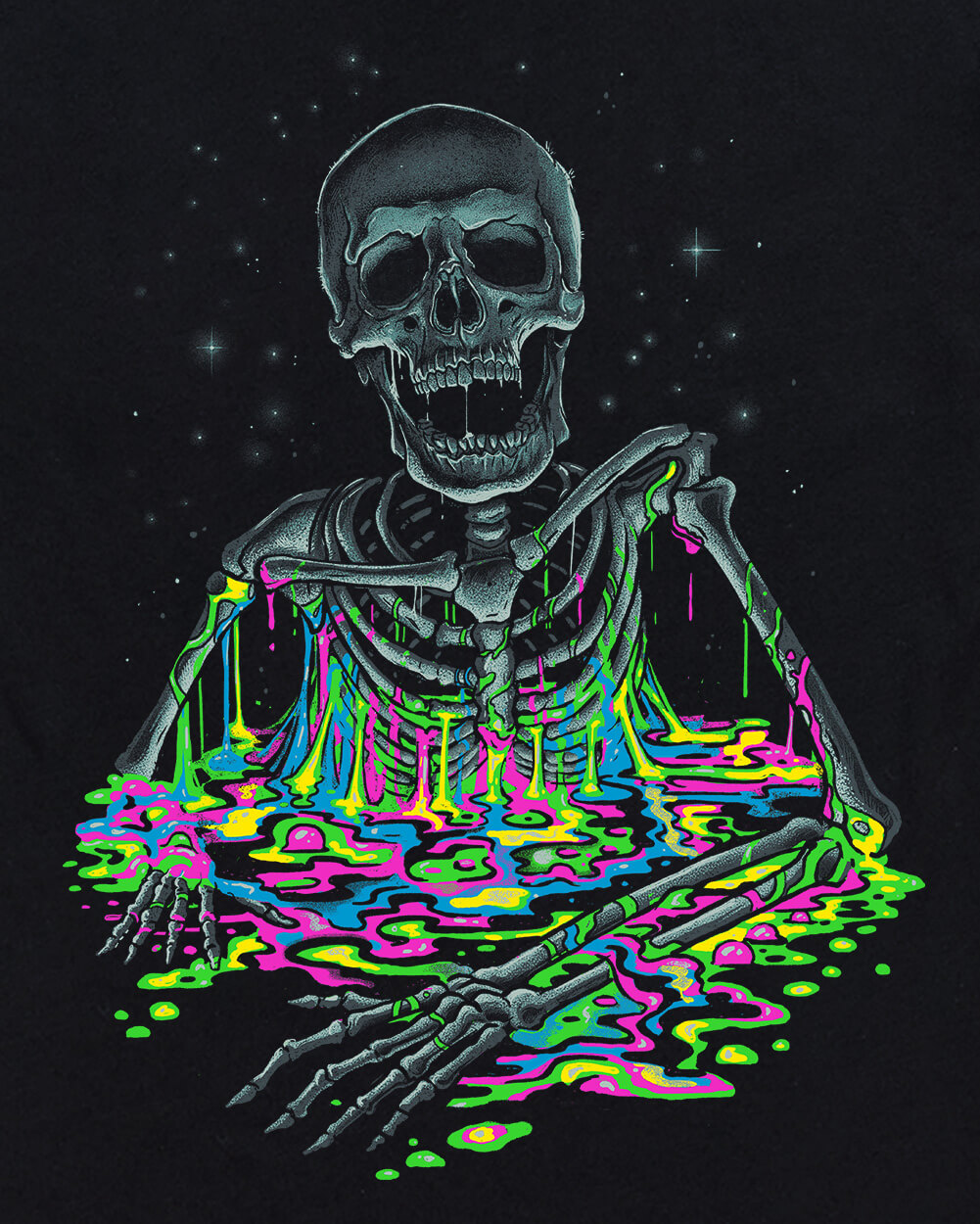 Acid Bones Glow-in-the-Dark Tee-Black-Regular-Swatch--Model---L