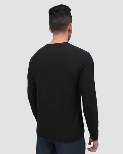 Long Sleeve Active Tee - Branded-Black-Back--Zach---L
