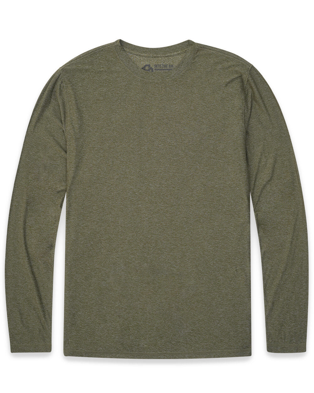 Long Sleeve Active Tee - Non-Branded-Olive Green-Regular-Mock--Model---L