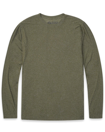 Long Sleeve Active Tee - Non-Branded-Olive Green-Regular-Mock--Model---L