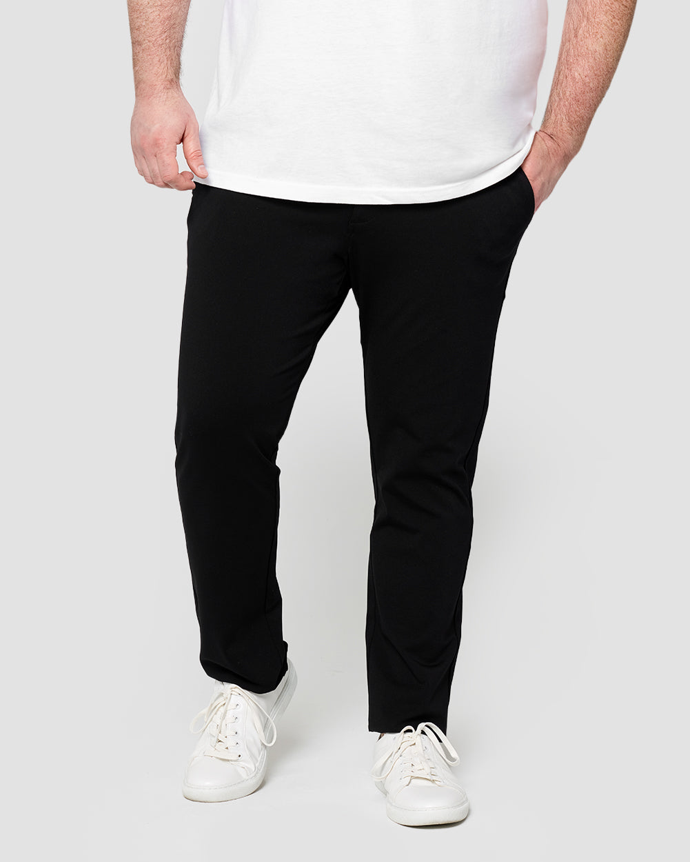 All Day Pants - Slim-Black-30"-Plus-Front--Model---40