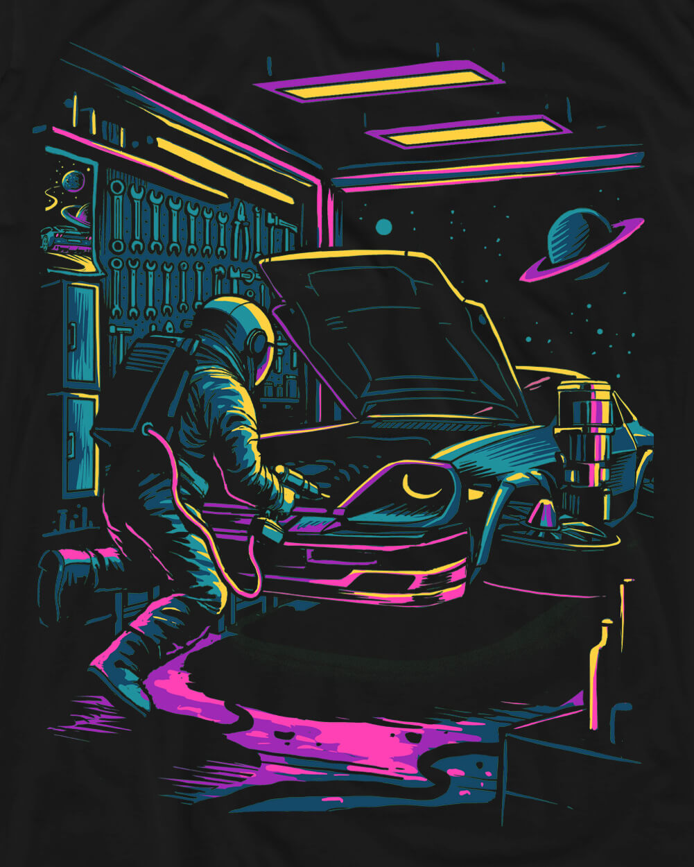 Astral Tuneup Glow-in-the-Dark Tee-Black-Regular-Swatch--Model---L