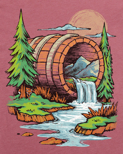 Barrel Falls Tee-Heather Mauve-Regular-Swatch--Model---L