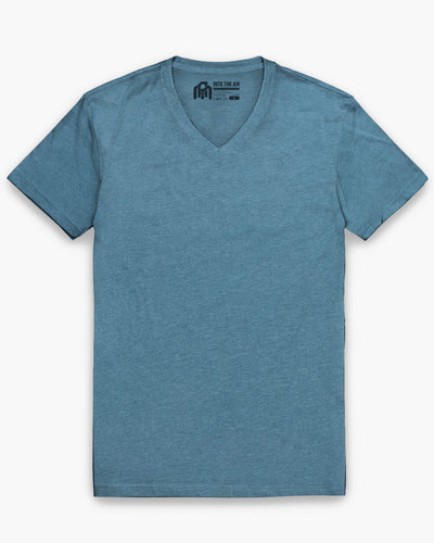 V-Neck Tee - Non-Branded-Indigo-Regular-Mock--Model---L