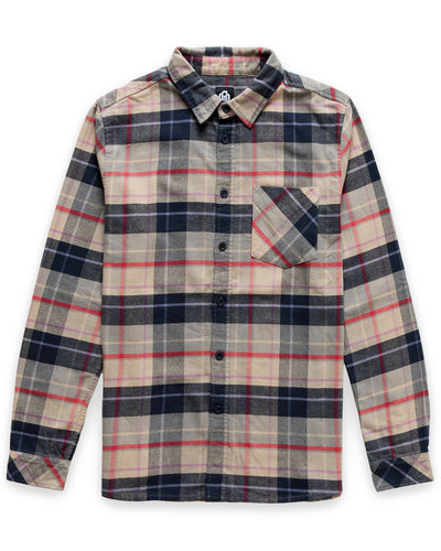 Fairbanks Flannel-Beige Multi-Regular-Mock--Model---L