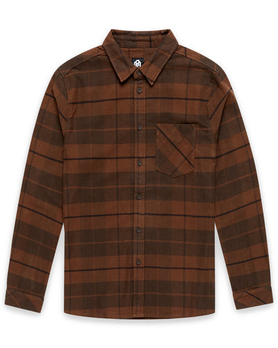 Fairbanks Flannel-Brown-Regular-Mock--Model---L