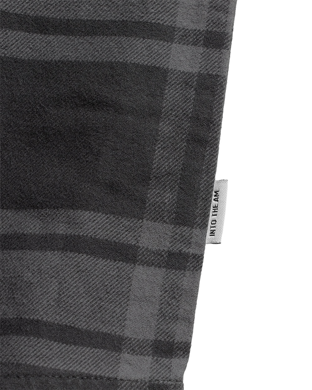 Fairbanks Flannel-Charcoal Two-Color Plaid-Regular-Detail--Model---L