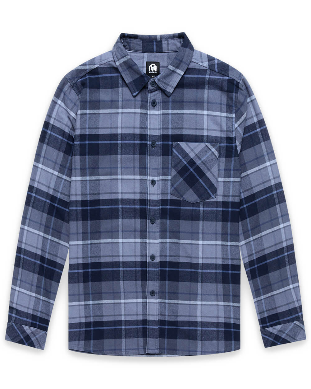 Fairbanks Flannel-Indigo Multi-Regular-Mock--Model---L
