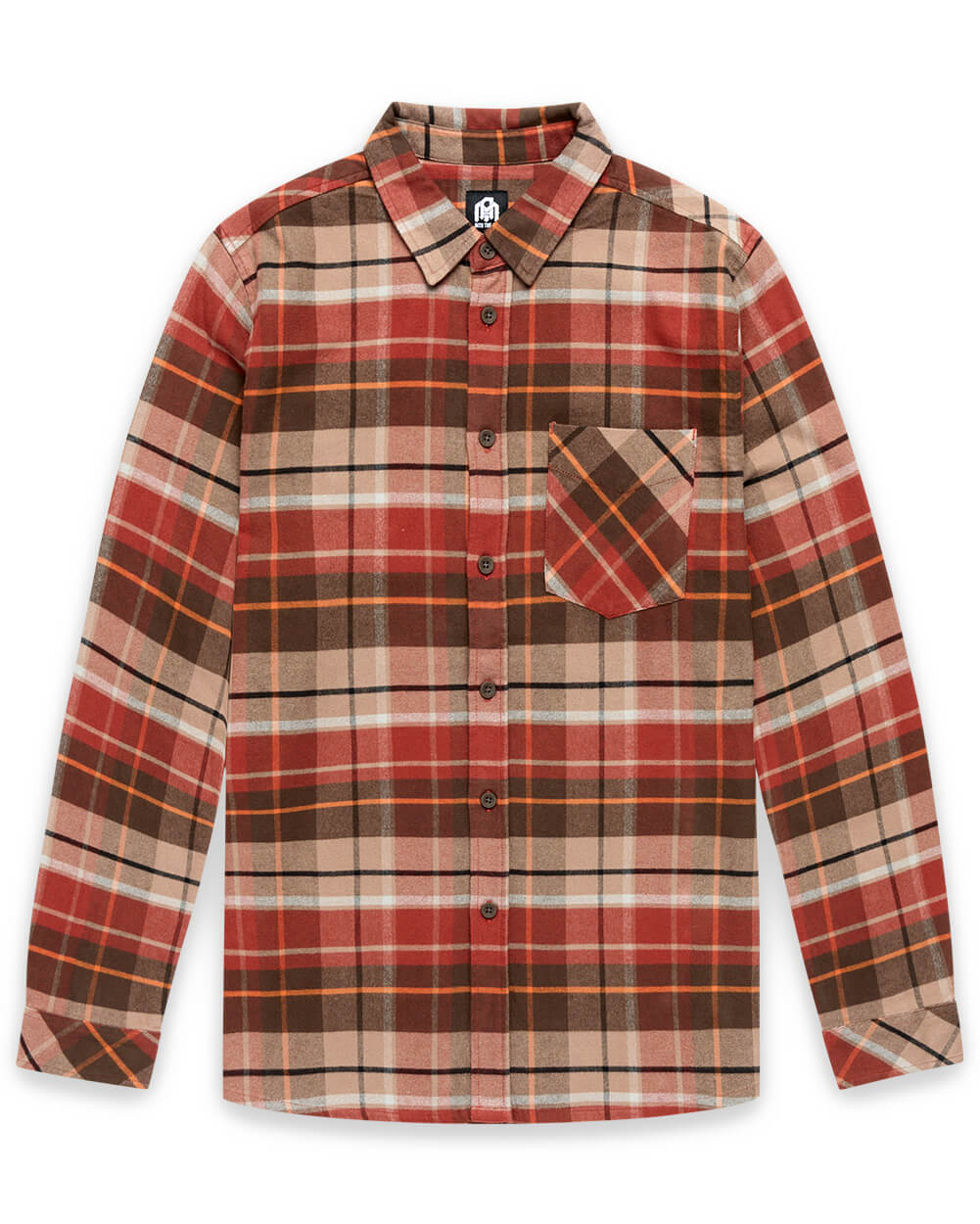 Fairbanks Flannel-Rusty Red Multi-Regular-Mock--Model---L