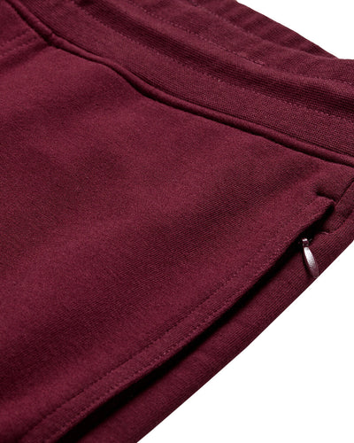 Fleece Joggers - Non-Branded-Dark Maroon-Regular-Detail 4--Zac---32