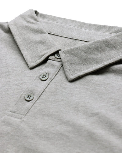 Long Sleeve Polo - Non-Branded-Grey-Reg-Regular-Detail2--Model---L