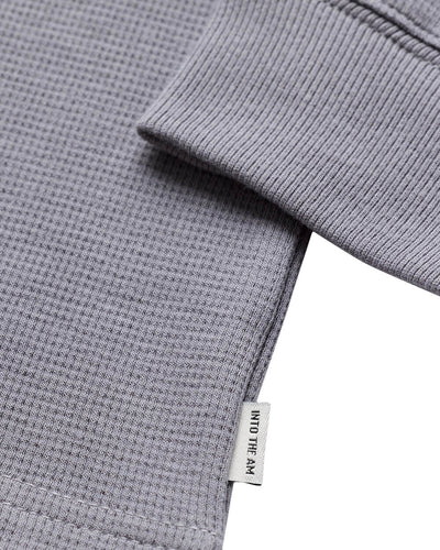 Long Sleeve Waffle Knit Henley-Grey-Detail--Model---M-Regular