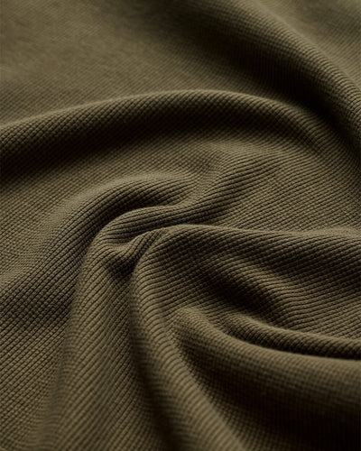 Waffle Knit Pullover Hoodie - Non-Branded-Olive Green-Regular-Detail3--Zac---L