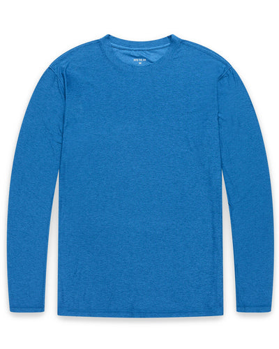 Long Sleeve Active Tee - Non-Branded-Cool Blue-Regular-Mock--Model---L