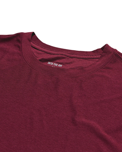 Long Sleeve Active Tee - Non-Branded-Dark Maroon-Regular-Detail--Model---L
