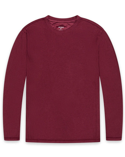 Long Sleeve Active Tee - Non-Branded-Dark Maroon-Regular-Mock--Model---L