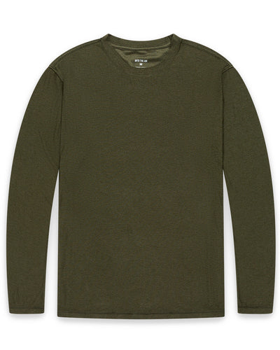 Long Sleeve Active Tee - Non-Branded-Midnight Olive-Regular-Mock--Model---L