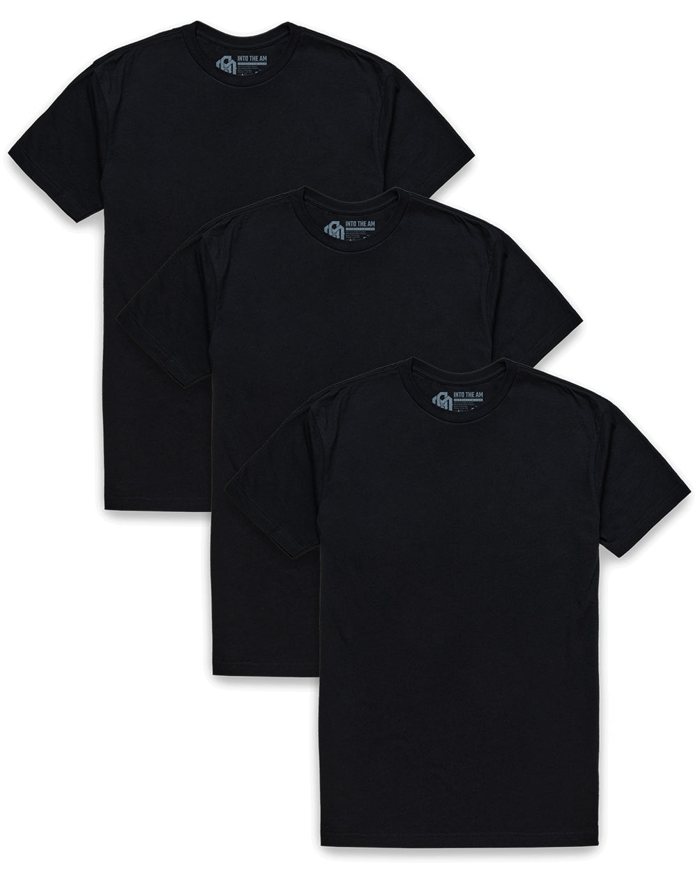3 Pack Basic Tee - Non-Branded-Black-Regular-Mock--Model---L