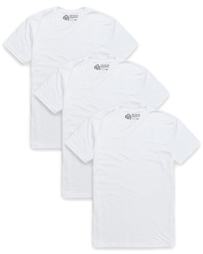 3 Pack Basic Tee - Non-Branded-White-Regular-Mock--Model---L
