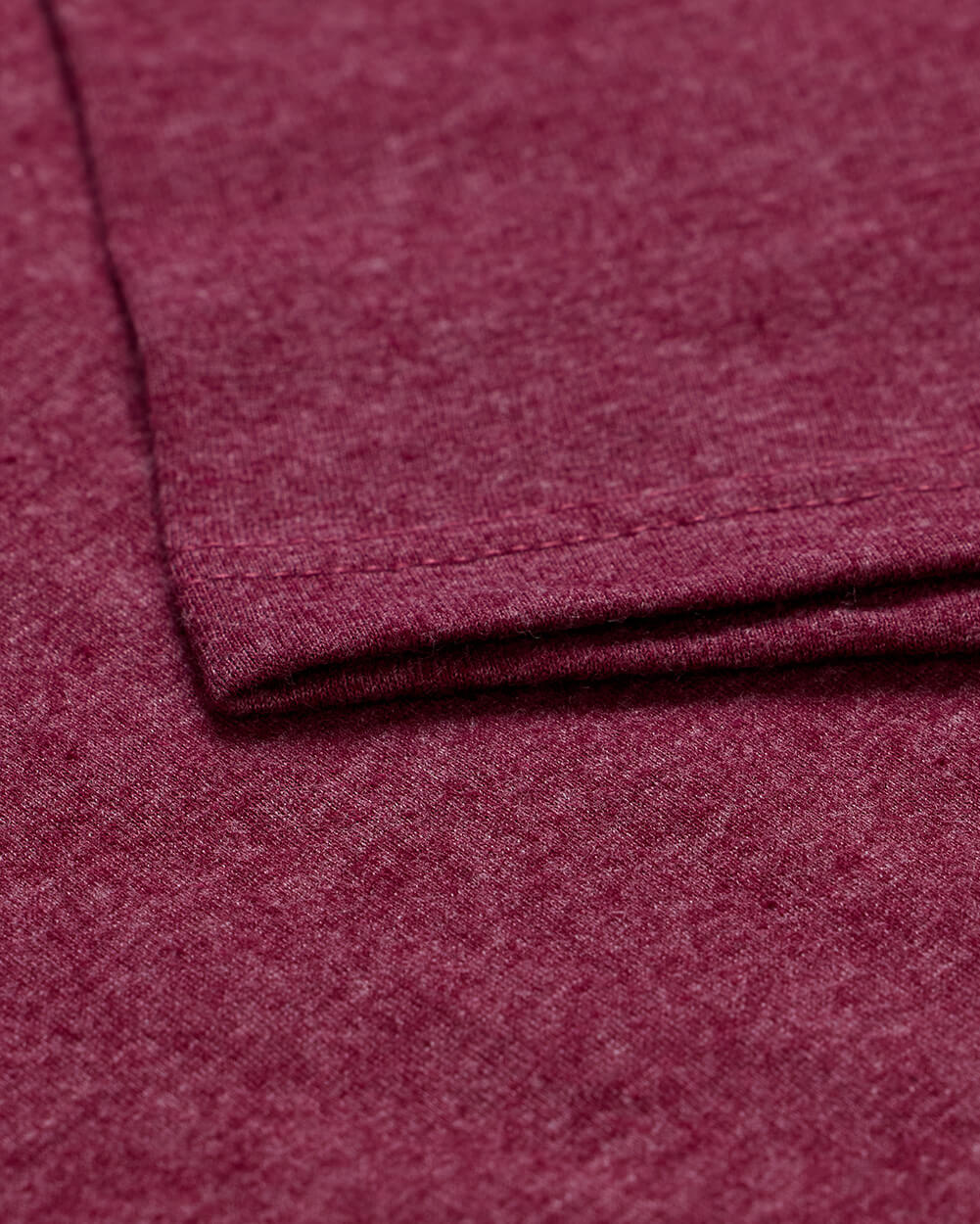 Basic Tee - No Logo-Heather Maroon-Reg-Regular-Detail2--Model---L