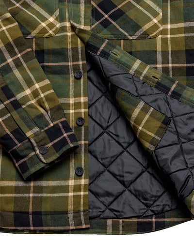 Ridgeview Flannel Jacket-Dark Olive Multi Plaid-Regular-Detail--Model---L