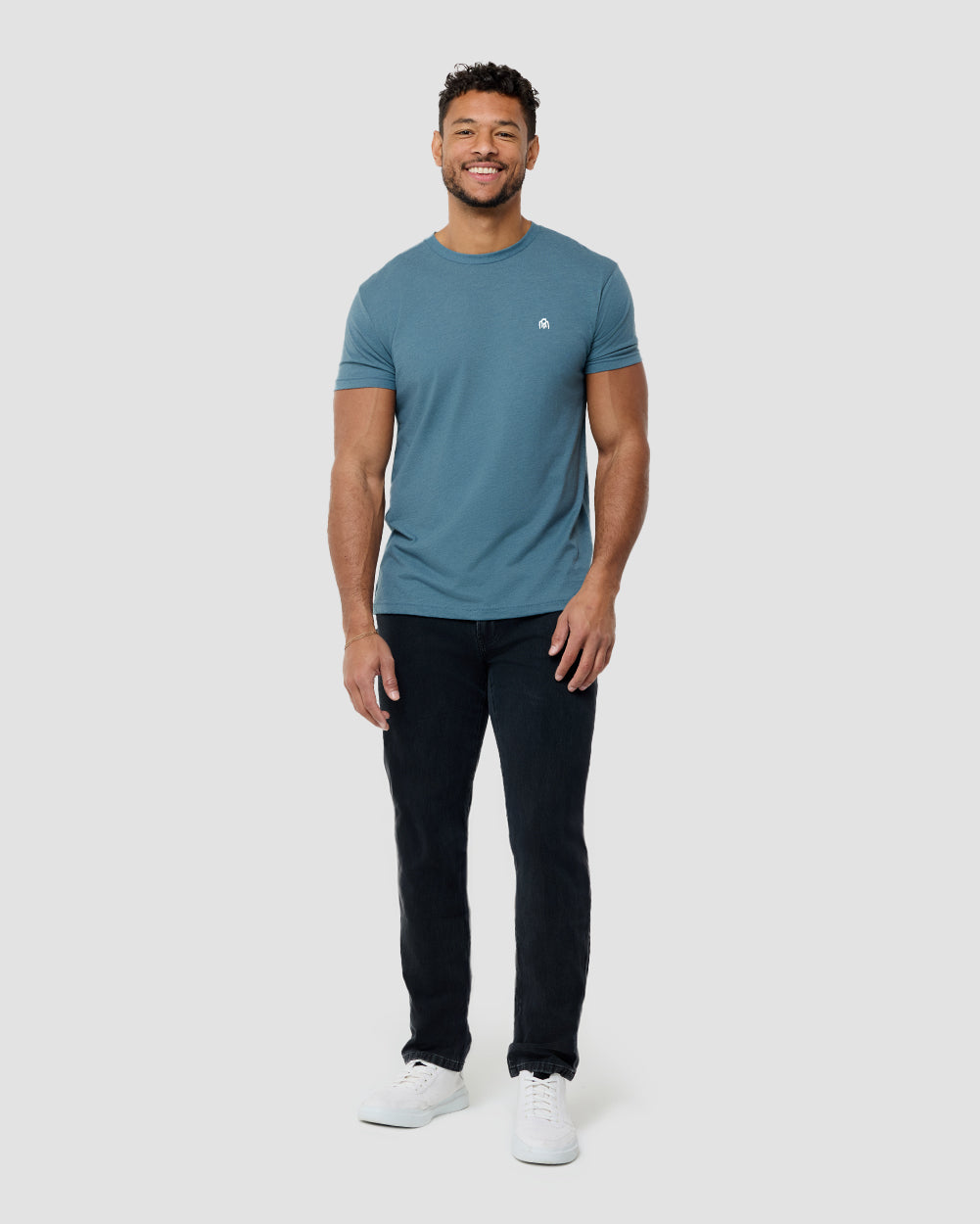 Basic Tee - Branded-Indigo-Full--Model---M-Regular