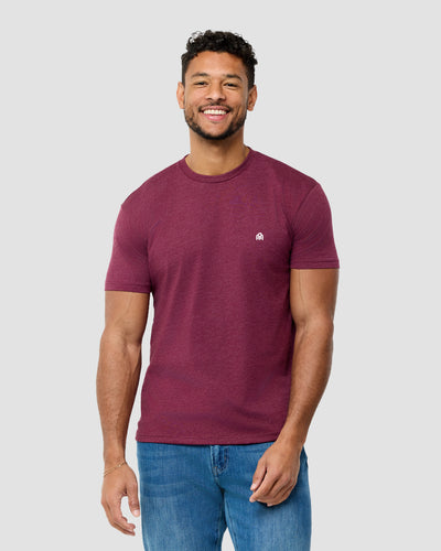 Basic Tee - Branded-Heather Maroon-Front--Model---M-Regular