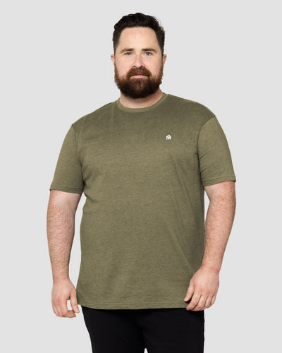 Basic Tee - Branded-Olive Green-Full--Model---M-Regular