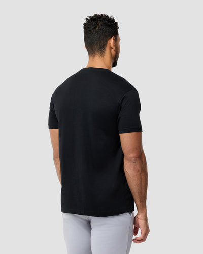 Basic Tee - Non-Branded-Black-Reg-Regular-Detail--Model---M