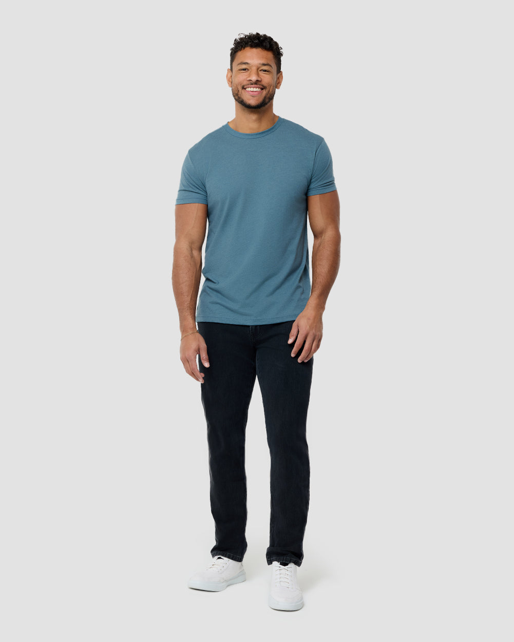 Basic Tee - No Logo-Indigo-Tall-Regular-Full--Model---L
