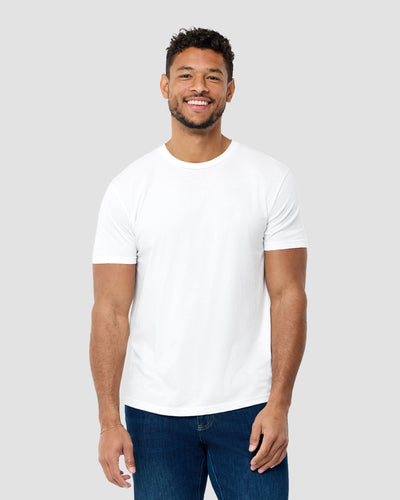 Basic Tee - No Logo-White-Reg-Regular-Front--Model---L