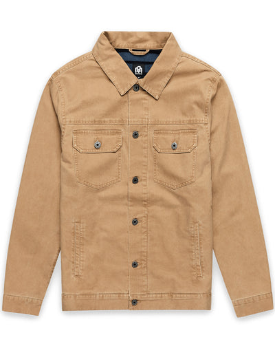 Tradesman Trucker Jacket - Non-Branded-Khaki-Regular-Mock--Model---L