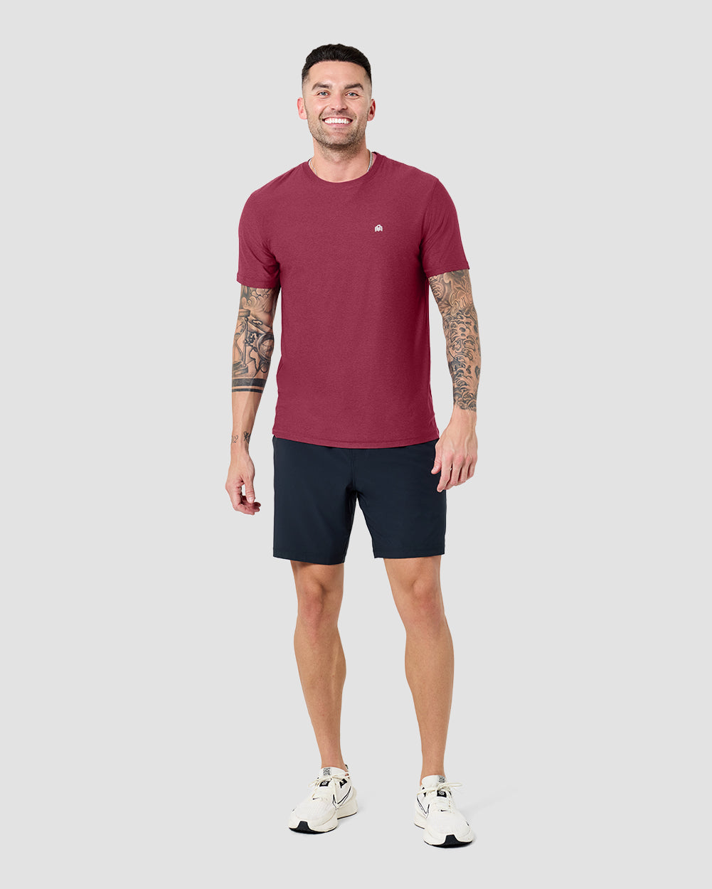 Active Tee-Maroon-Reg-Regular-Full--Model---L