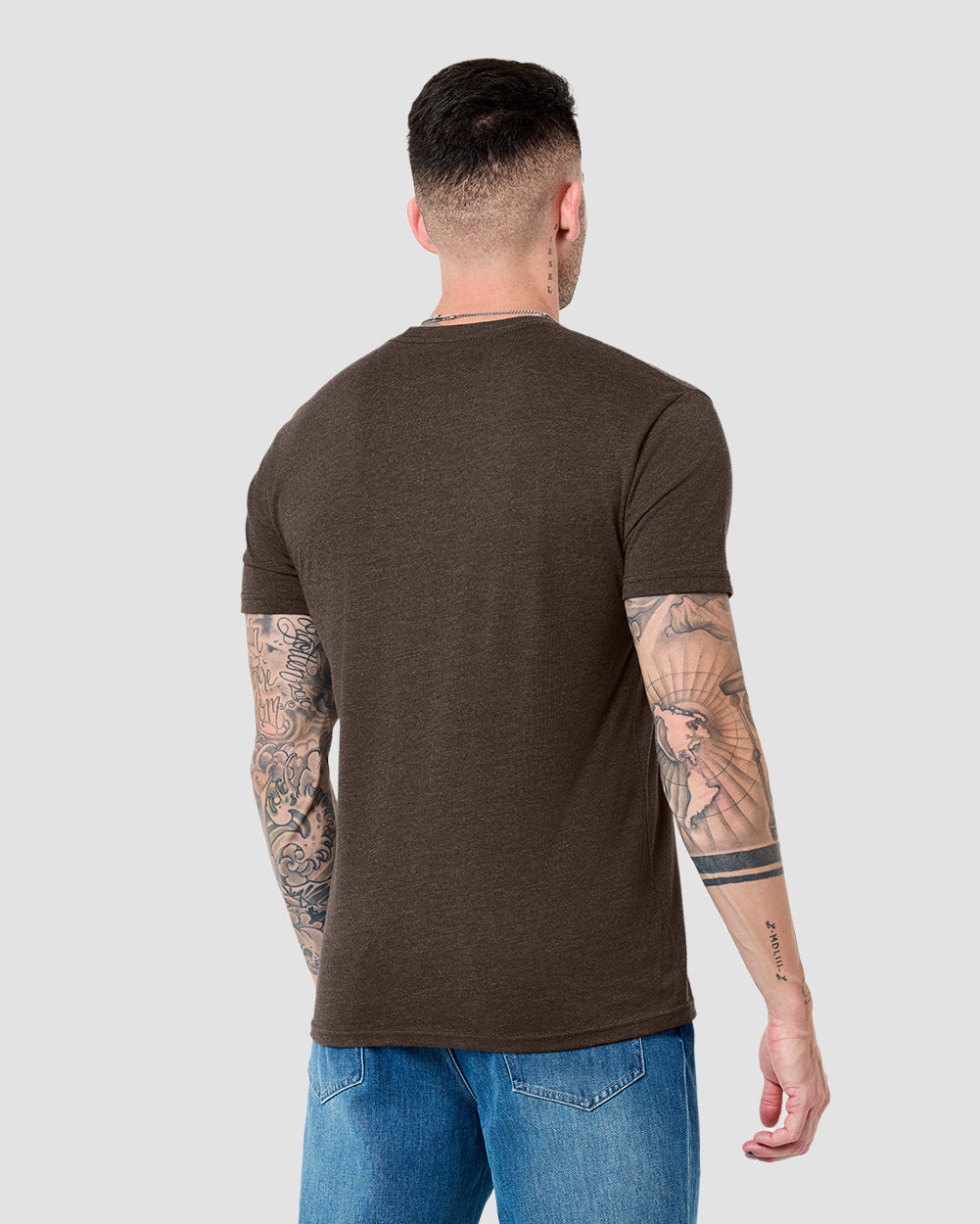 Basic Tee - Branded-Brown-Tall-Regular-Back--Model---L