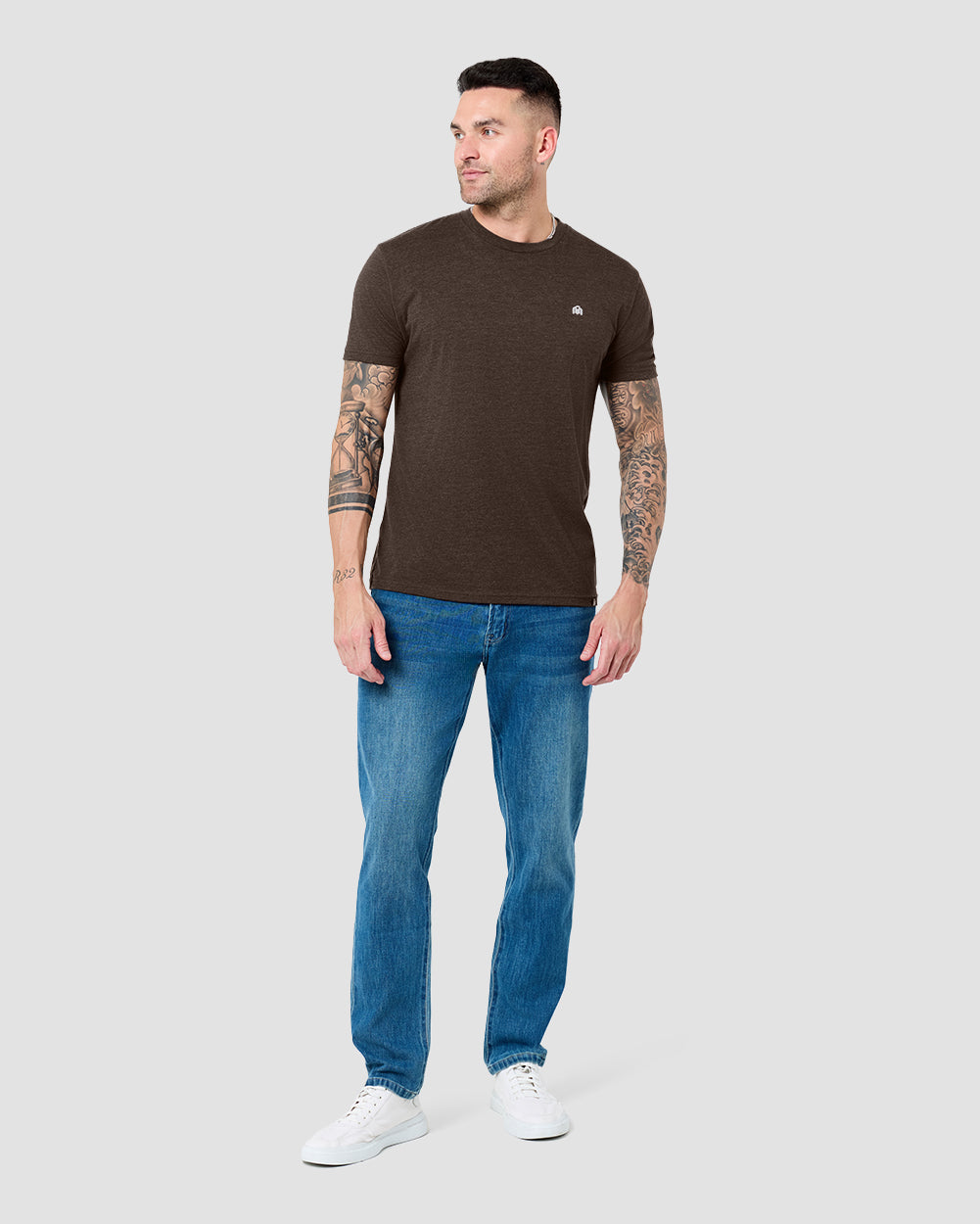 Basic Tee - Branded-Brown-Reg-Regular-Full--Model---L