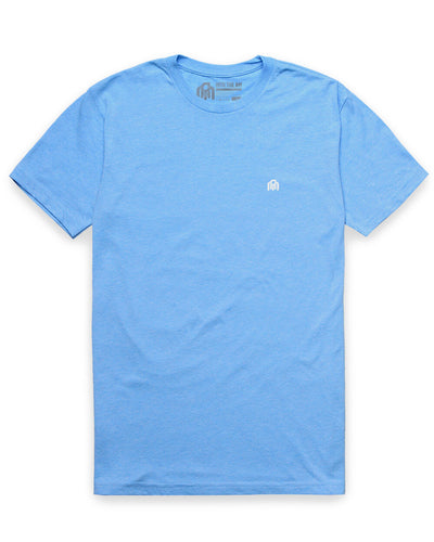 Basic Tee - Branded-Heather Columbia Blue-Mock--Model---M-Regular