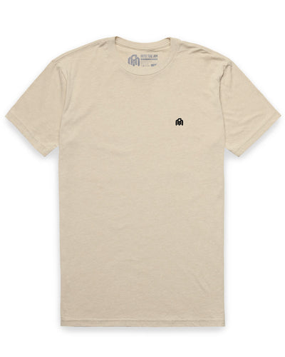 Basic Tee - Branded-Cream-Mock--Model---M-Regular