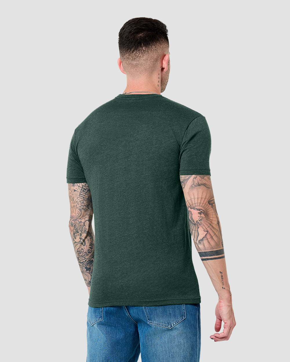 Basic Tee - Branded-Forest Green-Reg-Regular-Back--Model---L
