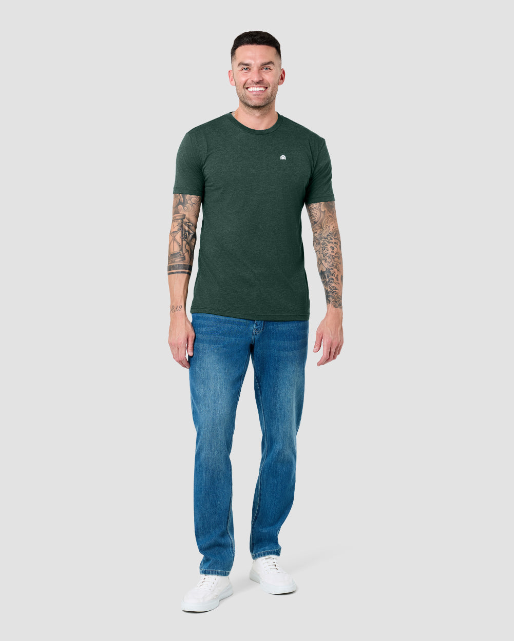 Basic Tee - Branded-Forest Green-Reg-Regular-Full--Model---L