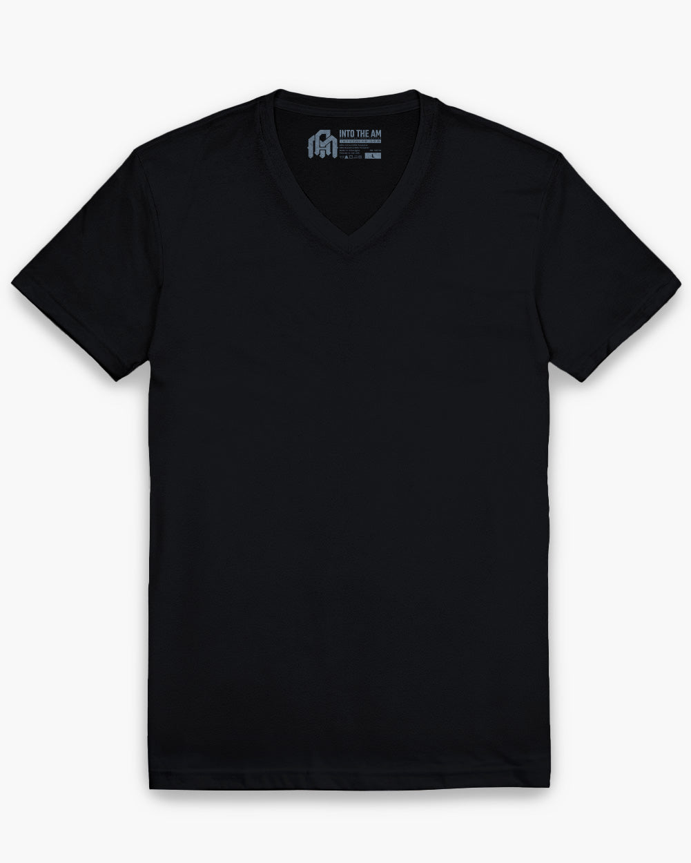 V-Neck Tee - Non-Branded-Black-Regular-Mock--Model---L