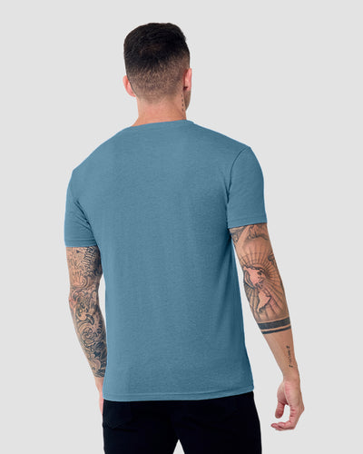 V-Neck Tee - Non-Branded-Indigo-Tall-Regular-Back--Model---L