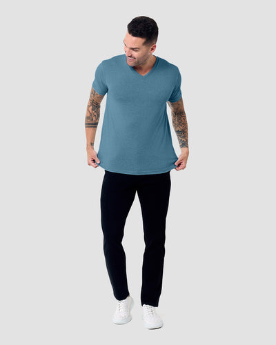 V-Neck Tee - Non-Branded-Indigo-Tall-Regular-Full--Model---L