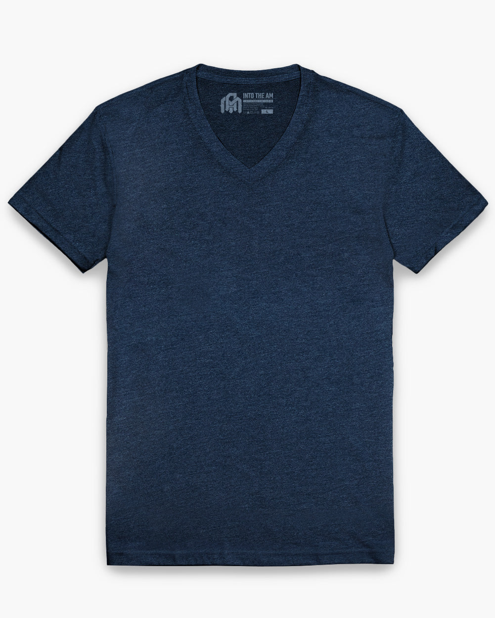 V-Neck Tee - Non-Branded-Navy-Regular-Mock--Model---L