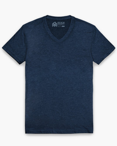V-Neck Tee - Non-Branded-Navy-Reg-Regular-Mock--Model---L
