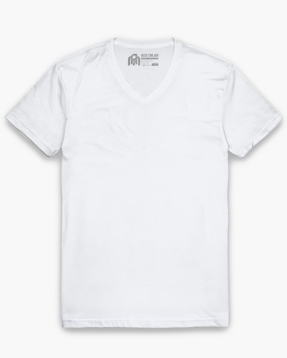 V-Neck Tee - Non-Branded-White-Regular-Mock--Model---L
