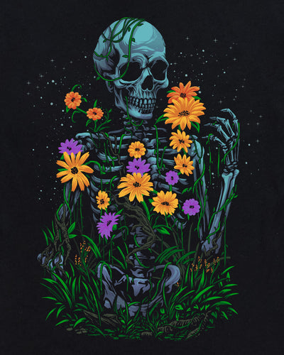 Blossom Decay Tee-Black-Regular-Swatch--Model---L